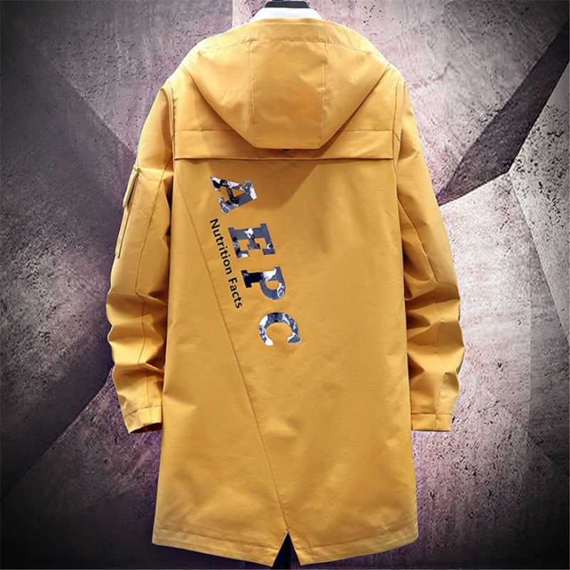 Hoodie Mid Length Windshield Jacket Yellow - Image 3