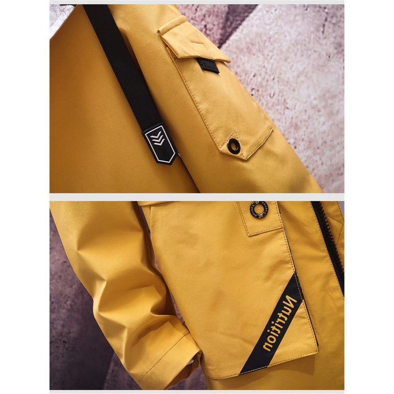 Hoodie Mid Length Windshield Jacket Yellow - Image 5