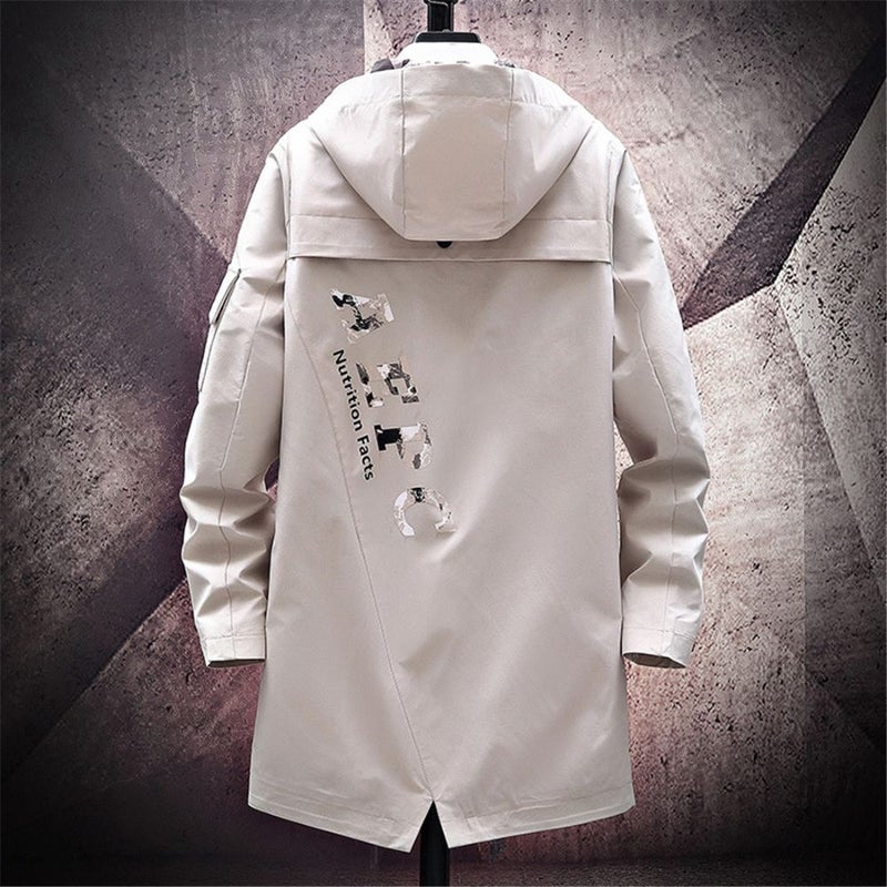 Hoodie Mid Length Windshield Jacket Beige - Image 2