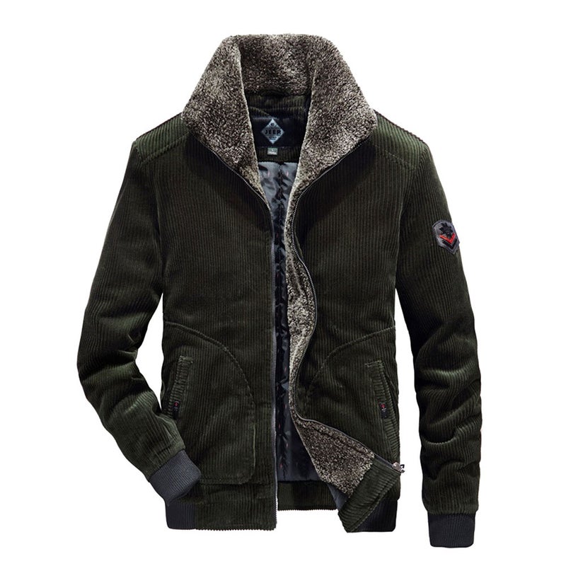 Long Sleeve Corduroy Jacket Green - Image 2