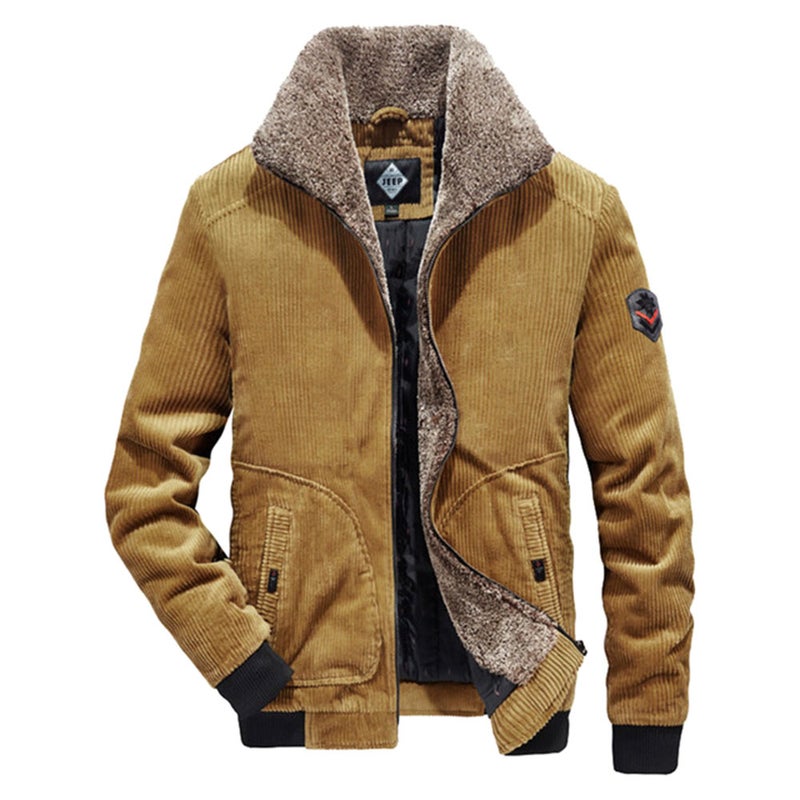 Long Sleeve Corduroy Jacket Yellow - Image 1