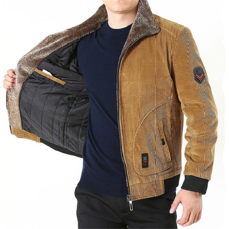 Long Sleeve Corduroy Jacket Yellow - Image 4