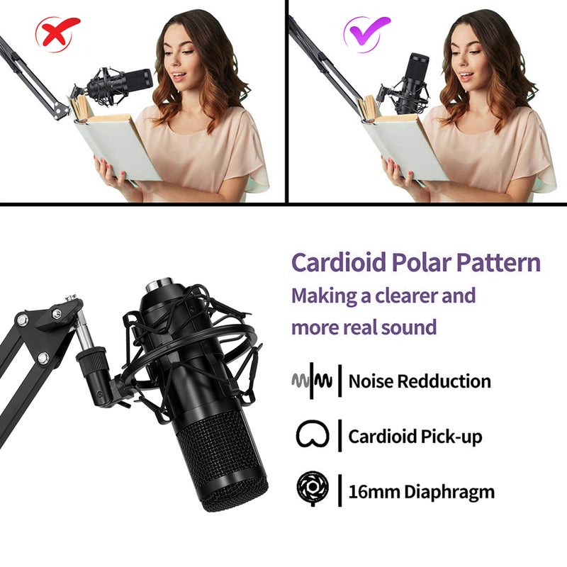 Podcast Recording Microphone Kit Black - Image 4