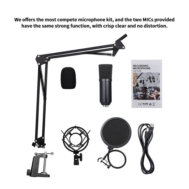Podcast Recording Microphone Kit Black - Image 3