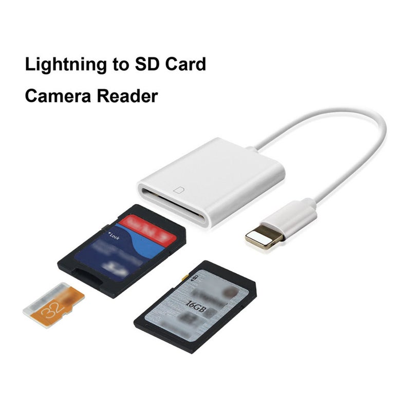 SD Card Camera Reader Adapter White  - Image 4