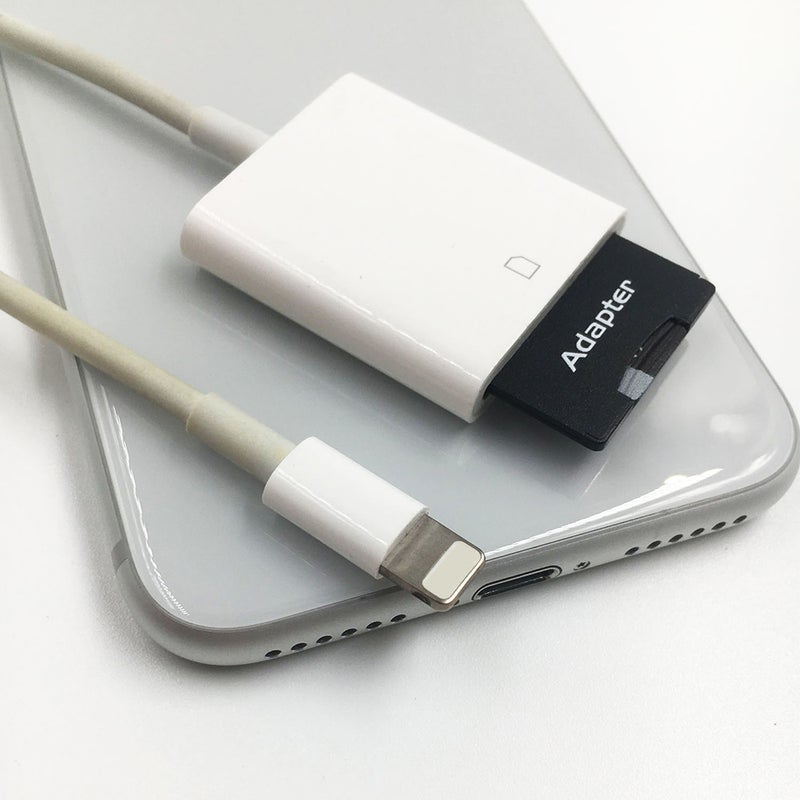 SD Card Camera Reader Adapter White  - Image 3