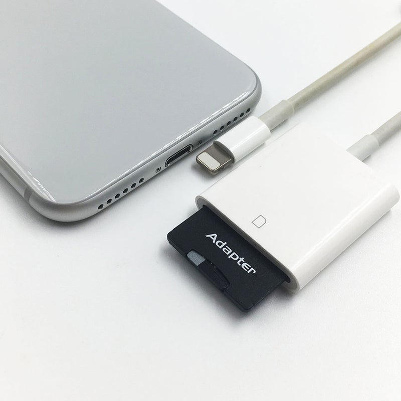 SD Card Camera Reader Adapter White  - Image 2