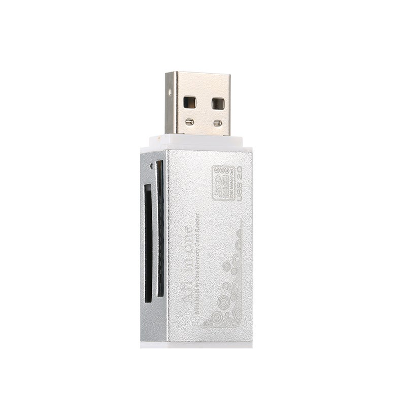 Mini Portable Card Reader For SD/TF/MS Micro Silver - Image 3