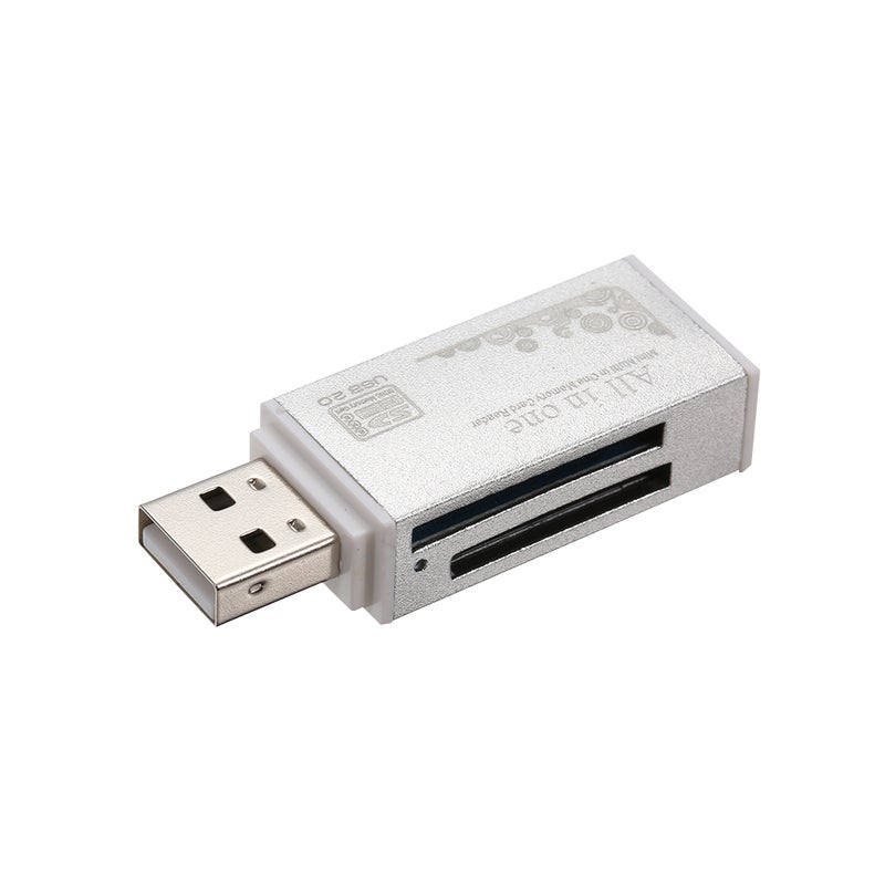 Mini Portable Card Reader For SD/TF/MS Micro Silver - Image 4