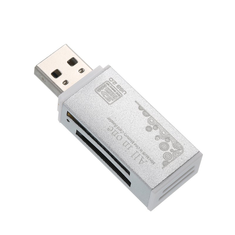 Mini Portable Card Reader For SD/TF/MS Micro Silver - Image 5