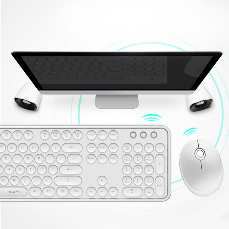 Generic Cordless Mechanical Round Cap Keyboard And Mouse Multicolour  - Image 4