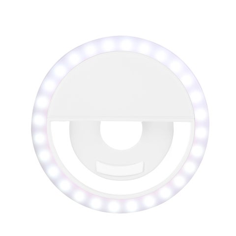 LED Selfie Light Circle Flash Fill Clip Camera Lamp For Mobile Phone And Tablets White