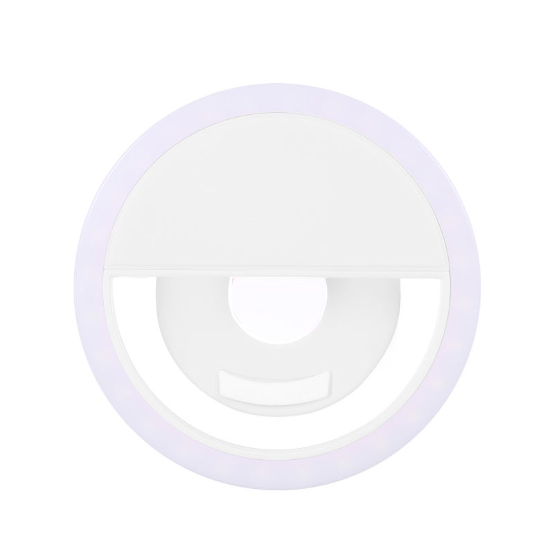 Generic - LED Selfie Light Circle Flash Fill Clip Camera Lamp For Mobile Phone And Tablets White - Image 1