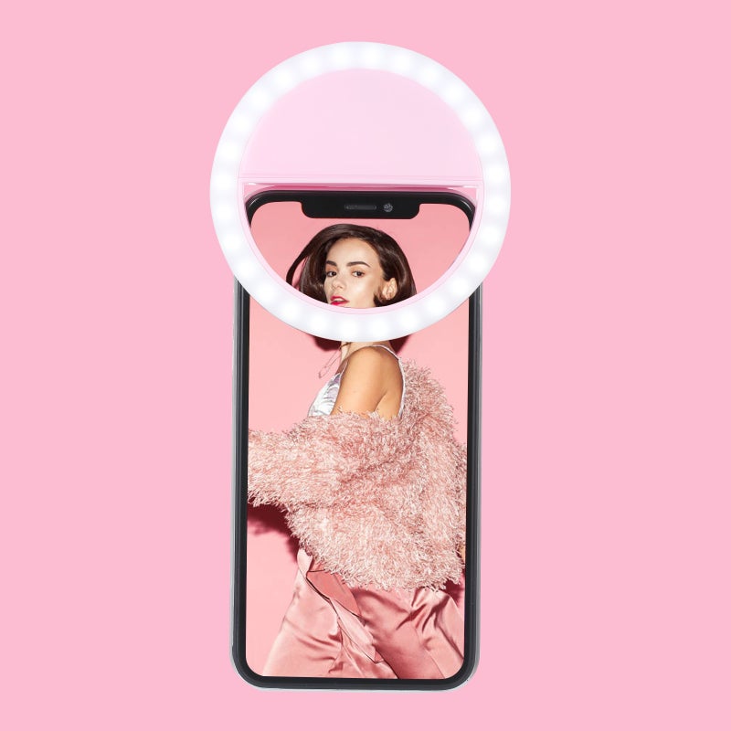 LED Selfie Light Circle Flash Fill Clip Camera Lamp For Mobile Phone And Tablets Pink  - Image 4