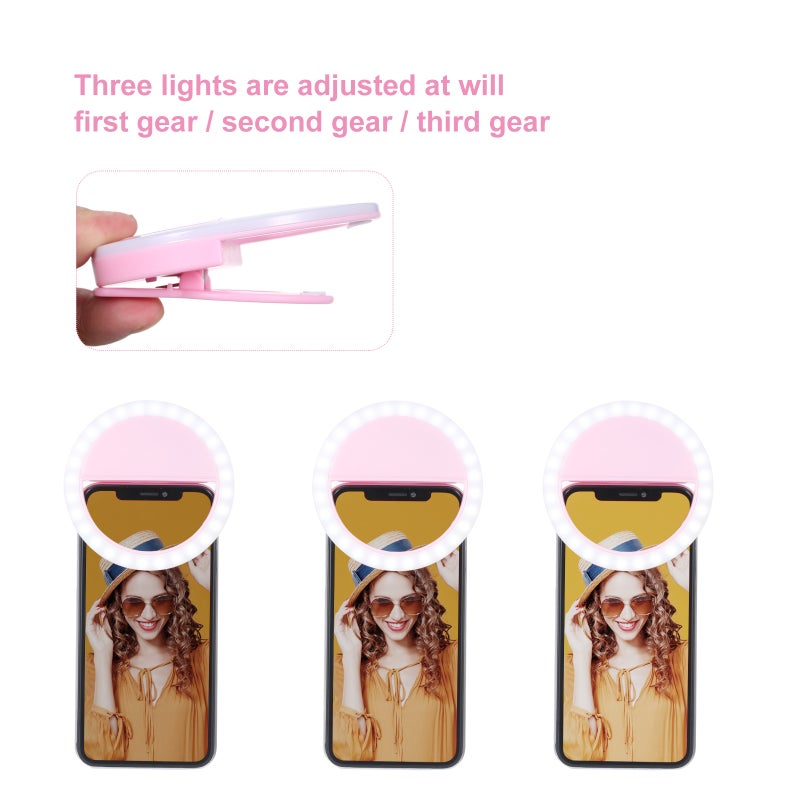 Generic - LED Selfie Light Circle Flash Fill Clip Camera Lamp For Mobile Phone And Tablets White - Image 1