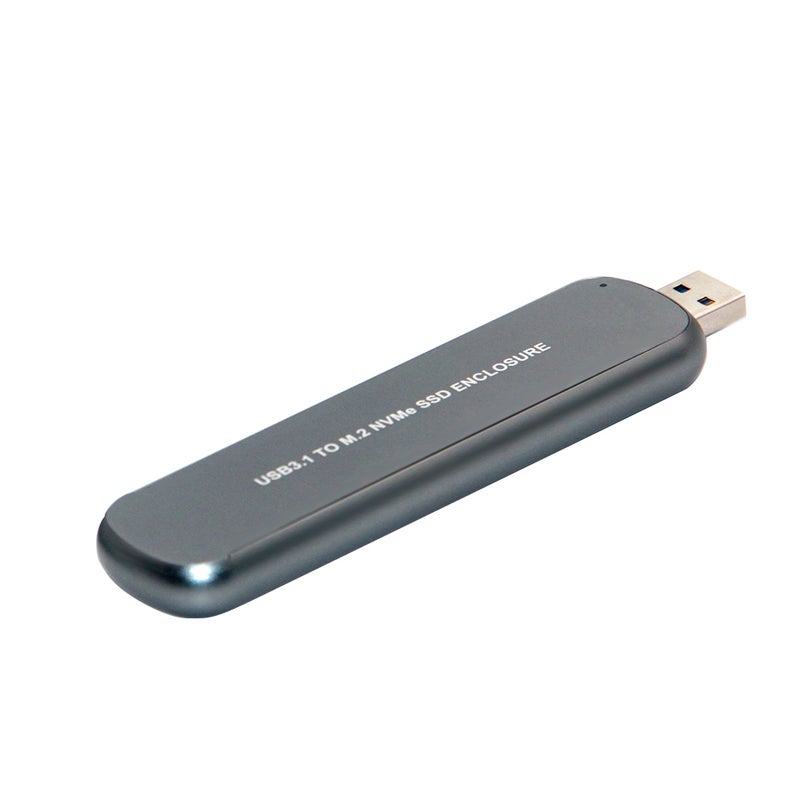 Portable Hard Drive Enclosure USB3.1 to M.2 NVMe SSD Enclosure Aluminum Alloy Mobile Hard Drive Case Grey - Image 1