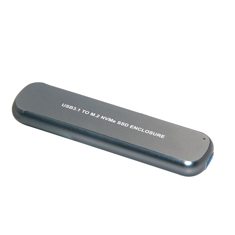 Portable Hard Drive Enclosure USB3.1 to M.2 NVMe SSD Enclosure Aluminum Alloy Mobile Hard Drive Case Grey - Image 2