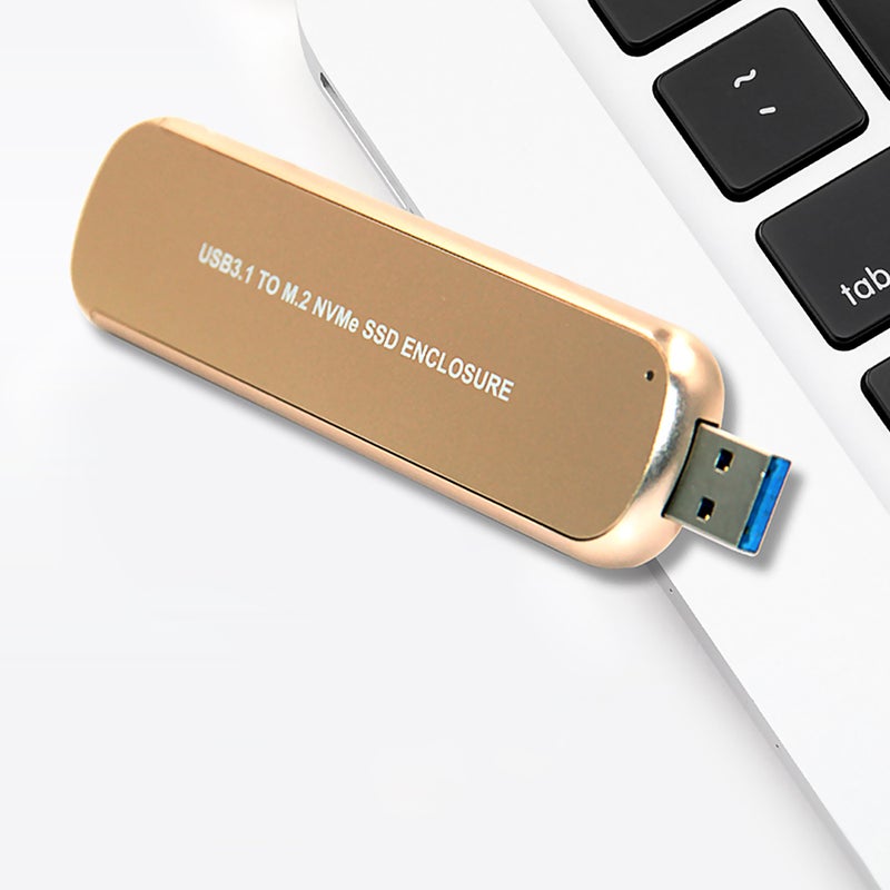 Portable Hard Drive Enclosure USB3.1 to M.2 NVMe SSD Enclosure Aluminum Alloy Mobile Hard Drive Case Grey - Image 4