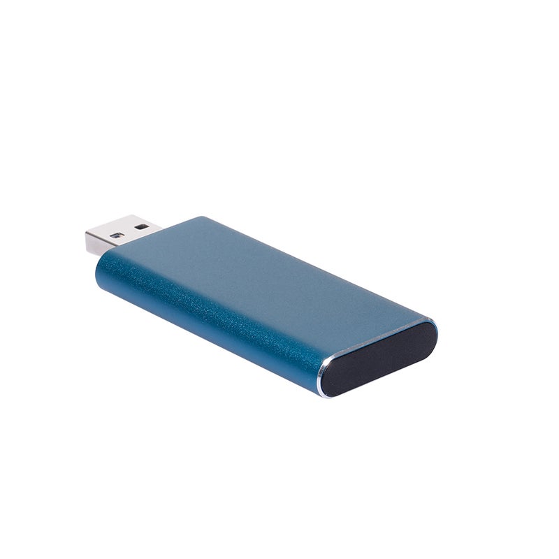 Generic - USB 3.0 to M.2 NGFF SSD Enclosure Solid State Drive Aluminum Alloy SSD Case Portable U Disk Type SSD Enclosure Blue - Image 1