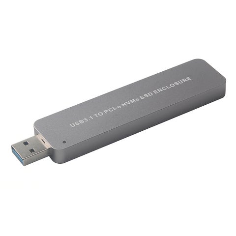 M.2 NVME to USB 3.0 Adapter M2 NGFF PCIE SSD Adapter Card Portable Hard Drive Enclosure Plug & Play Silver