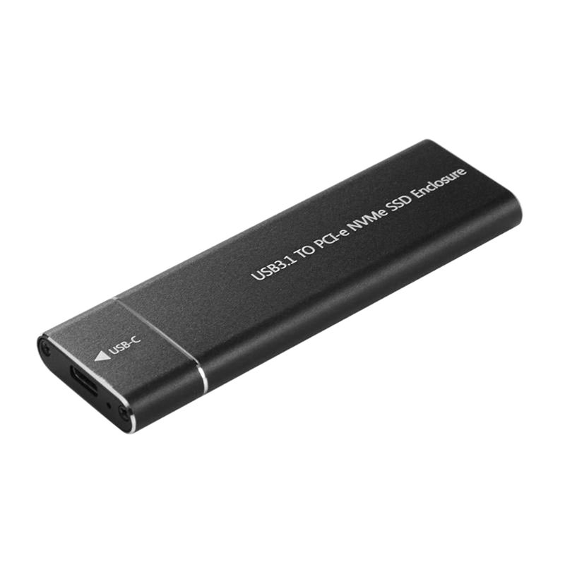USB3.1 Type-C to M.2 M Key NVMe SSD Box Solid State Drive Housing Case 10Gbps High Speed Hard Drive Disk Enclosure Black  - Image 2