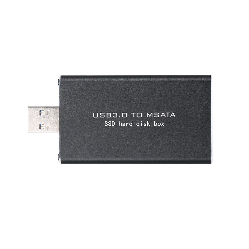 Generic - USB3.0 to MSATA SSD Enclosure Portable External Hard Disk Box USB Disk Driver Support TRIM Black - Image 1