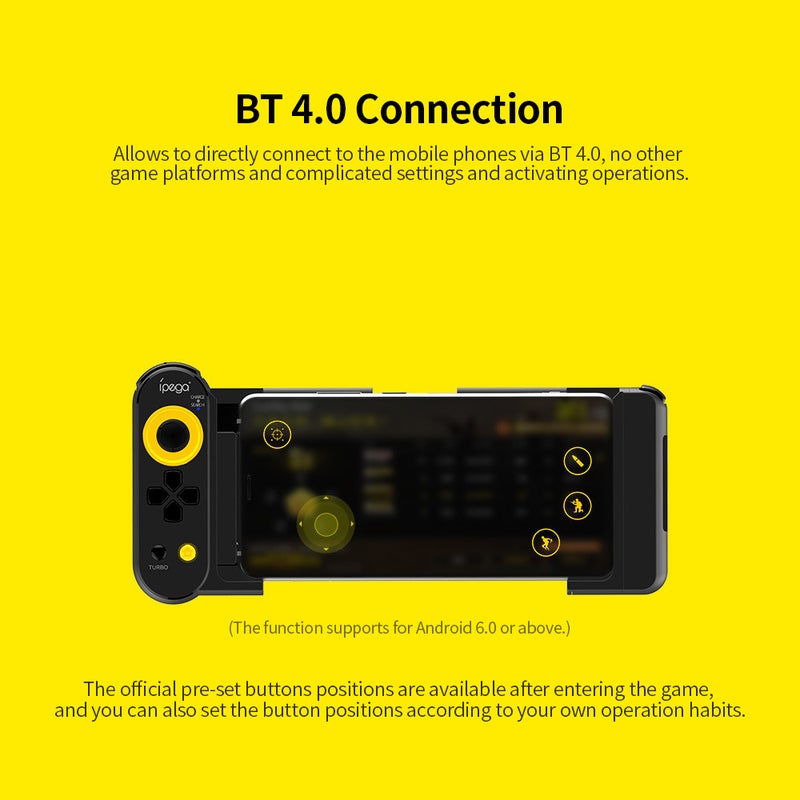 Ipega - PG-9167 Wireless Bluetooth 4.0 Joystick Gamepad Controller With Handle For Android Mobile Phones - Image 1