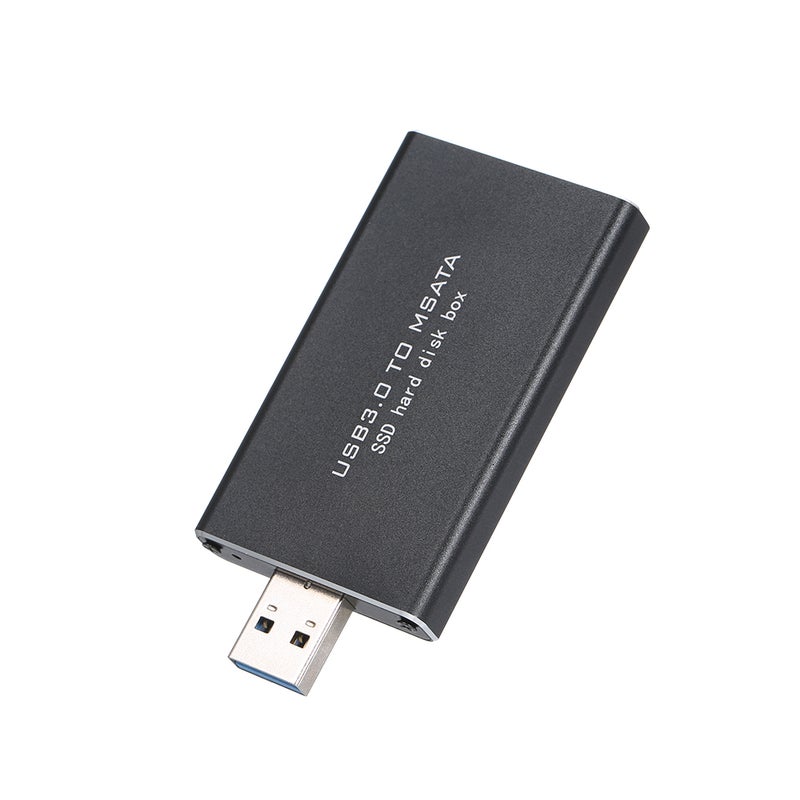 Generic - USB3.0 to MSATA SSD Enclosure Portable External Hard Disk Box USB Disk Driver Support TRIM Black - Image 1