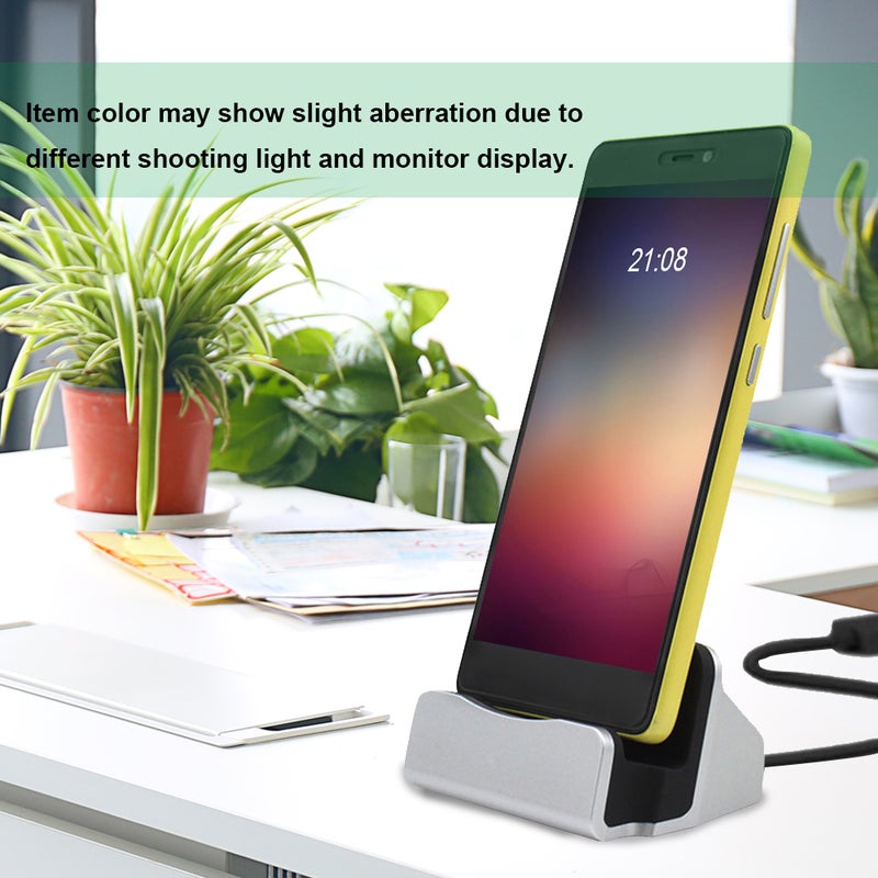 Phone Dock Charging Stand Base Cradle USB Cable Holder Compatible with I-Phone X/8/7/6, Samsung And Android Rose Gold