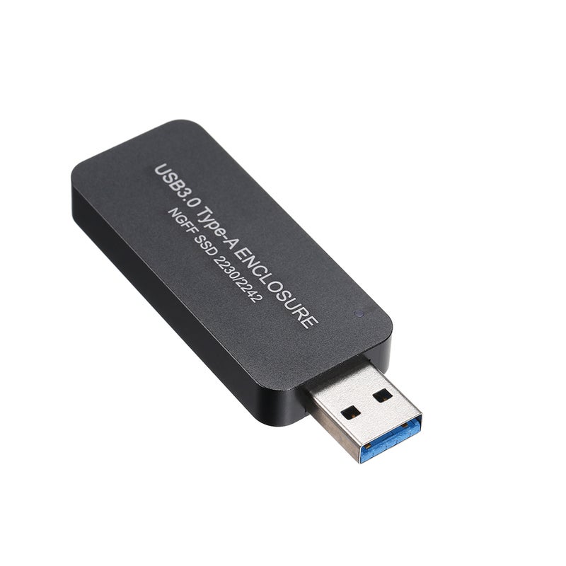 Generic - M.2 NGFF SSD 2230/2242 USB3.0 Type-A Enclosure SATA SSD Portable and High Speed Transfer Black - Image 1