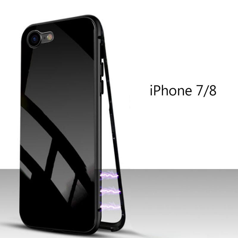 Magnetic Adsorption Case Clear Tempered Glass Black  - Image 1