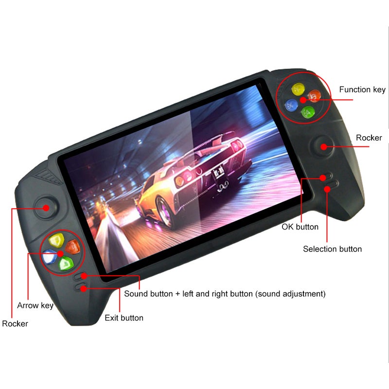 Generic - RS-08 7 Inch Screen 16GB Built-In 1000 Handheld Video Game Console With TF Card Slot And Double Rocker - Image 1