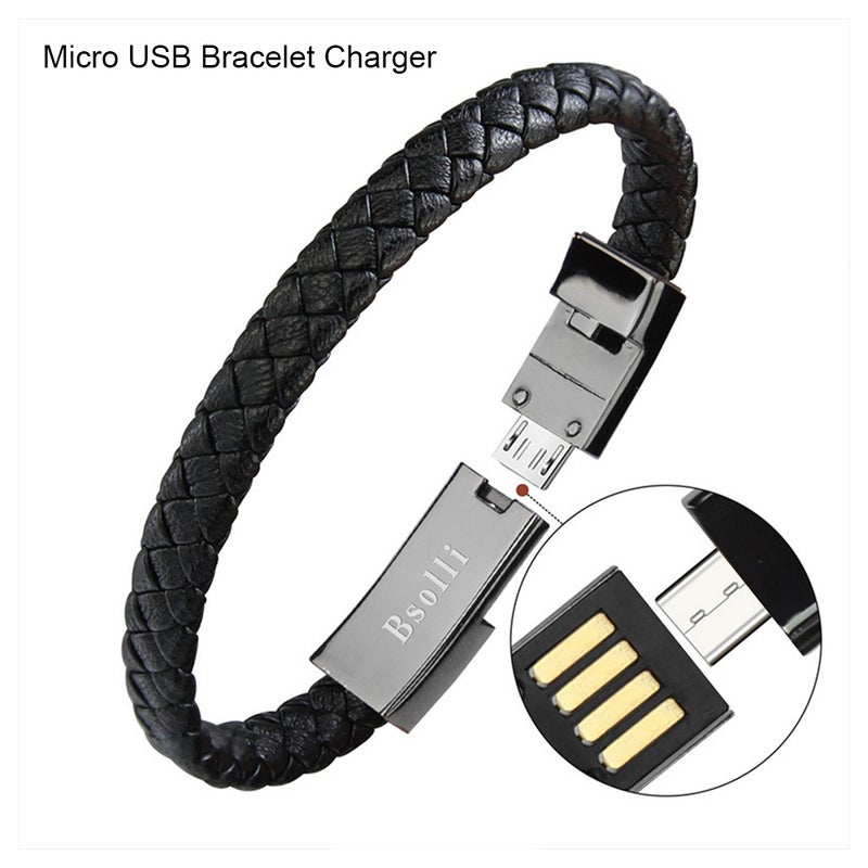 Portable Bracelet USB Charging Data Cable for Android And Type-C Brown  - Image 4
