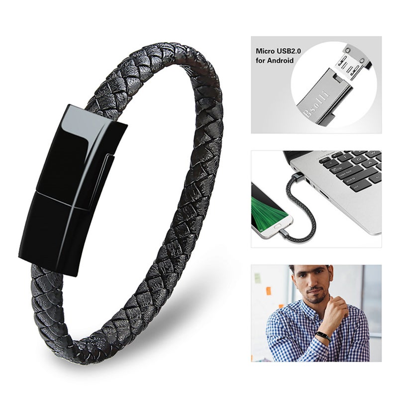 Portable Bracelet USB Charging Data Cable for Android And Type-C Blue