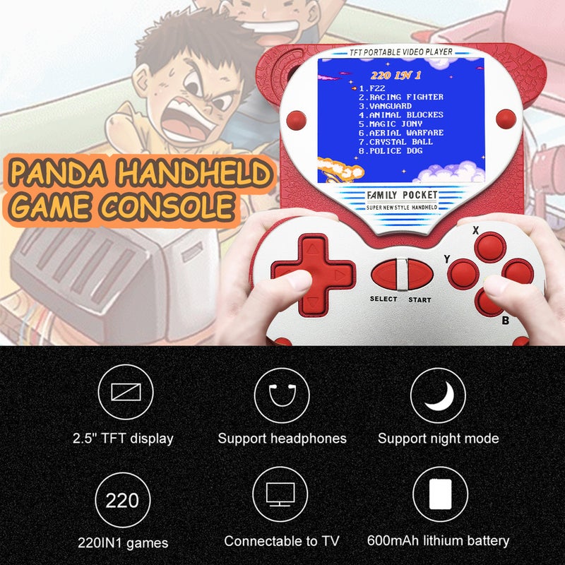 Generic - Retro Built-In 220 2.5 Inch Portable TFT LCD Color Screen Classic Handheld Video Game Console - Image 1