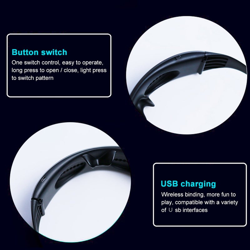 Generic - Flashing Glowing Luminous USB Rechargeable BT APP Control LED Light Up Party Glasses - Image 1