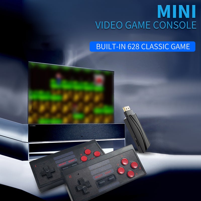 Mini Classic Built-In 628 Video Game Console with Two Wireless Controller And TF Card Slot - Image 2