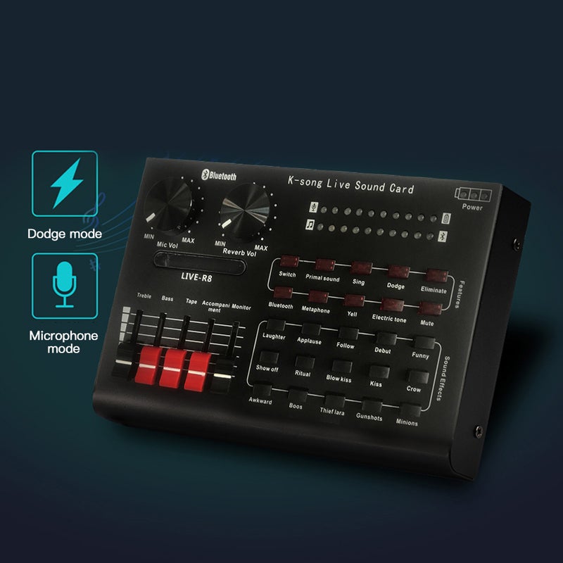 Generic Live Sound Card With USB Audio Cables Black  - Image 3