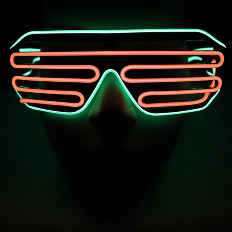 YJ006 15 Colors Optional Light Up El Wire Neon Rave Glowing Party Voice-control LED Glasses - Image 5