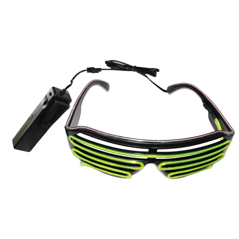 Generic YJ006 15 Colors Optional Light Up El Wire Neon Rave Glowing Party Voice-control LED Glasses  - Image 2