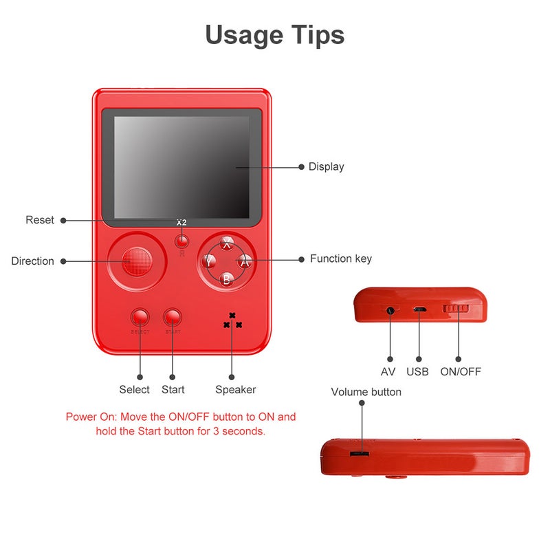 561-X2 Nostalgic 2.8 Inch LCD Screen Built-In 2500 Handheld Game Console - Image 4