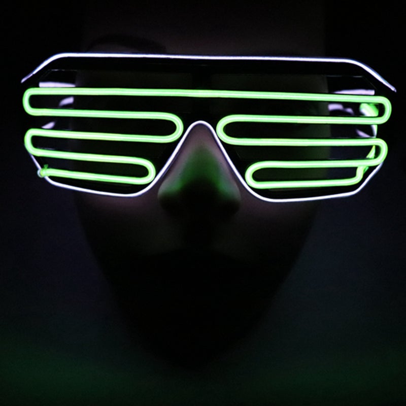 Generic YJ006 15 Colors Optional Light Up El Wire Neon Rave Glowing Party Voice-control LED Glasses  - Image 4