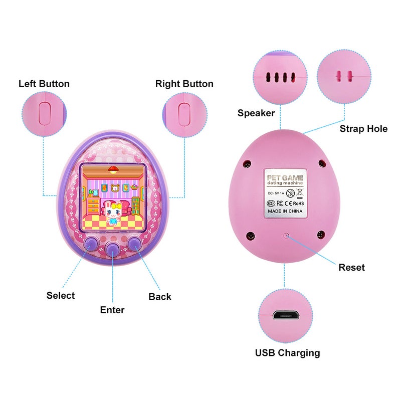 Electronic Cartoon Pet Handheld Game Console