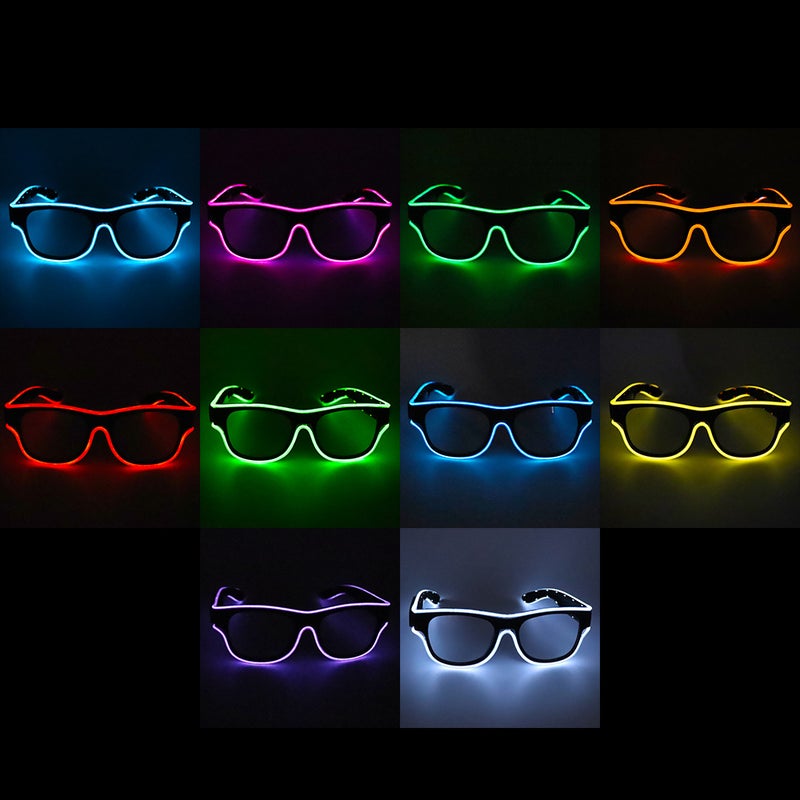 نظارات LED المتلألئة القابلة للشحن عبر USB YJ012 مع 10 ألوان اختيارية - Image 3