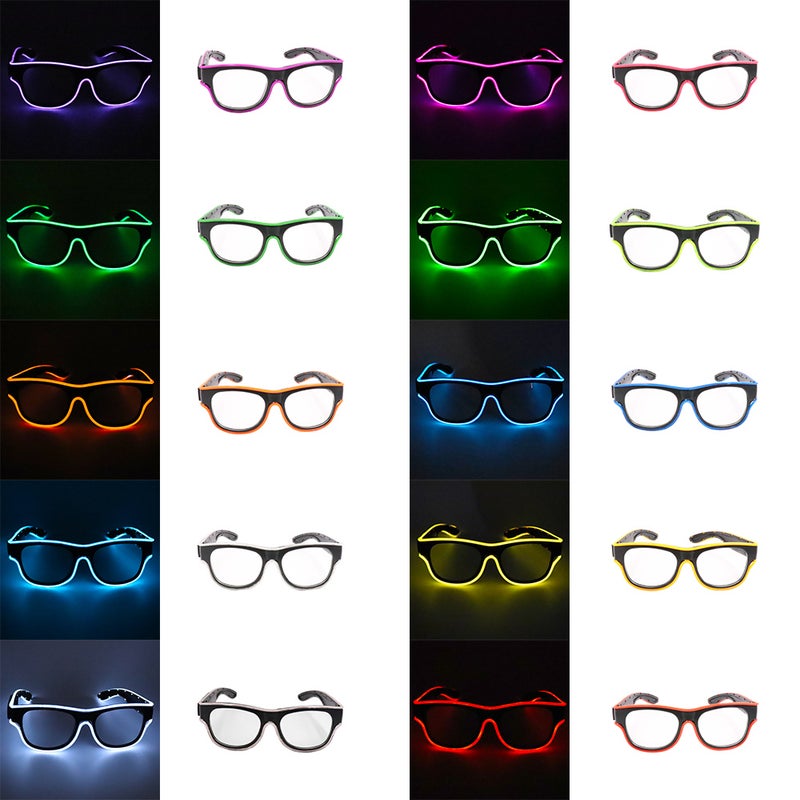 YJ012 10 Colors Optional Light Up EL Wire USB Charge Twinkle Glowing Party LED Decorative Glasses - Image 3