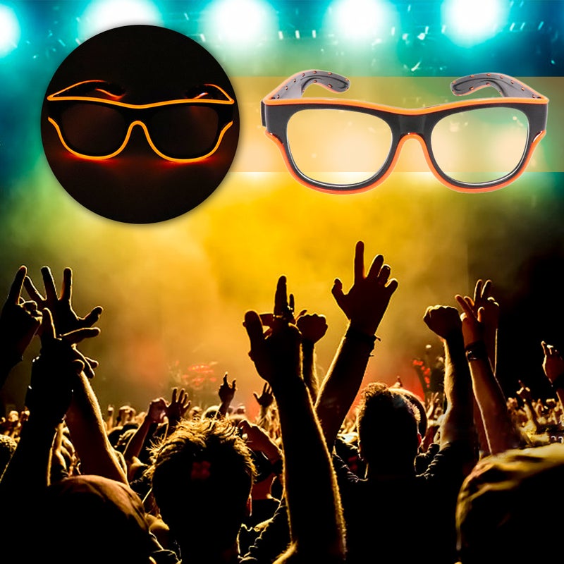 unisex YJ012 10 Colors Optional Light Up EL Wire USB Charge Twinkle Glowing Party LED Decorative Glasses - Image 2