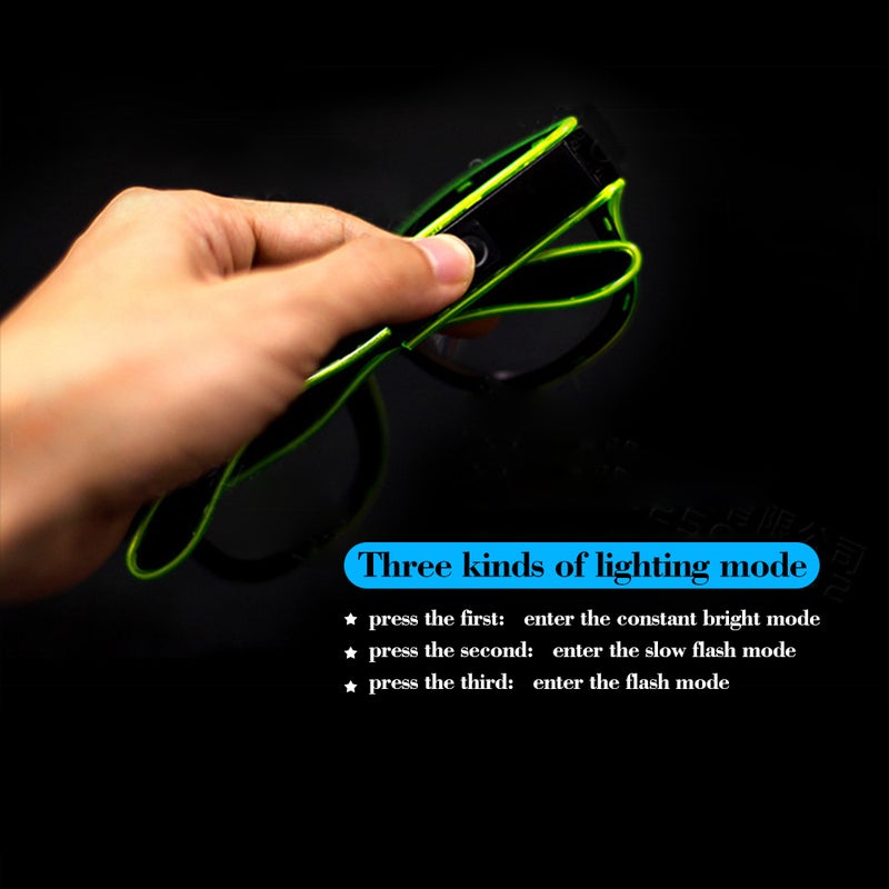 نظارة زينة للحفلات سلكية بإضاءة كهربائية بـ 10 ألوان اختيارية لامعة ومتوهجة قابلة للشحن، باستخدام USB طراز YJ012 unisex - Image 5
