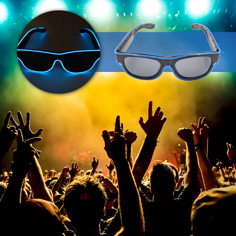 YJ011 10 Colors Optional Light Up EL Wire USB Charge Twinkle Glowing Party LED Decorative Glasses - Image 5