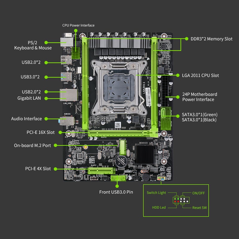 X79M2 Motherboard Network Card Black  - Image 5