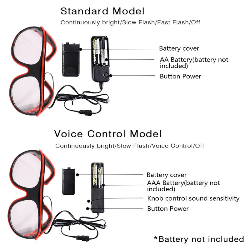 Generic unisex Voice Control LED Rave Glasses  - Image 3